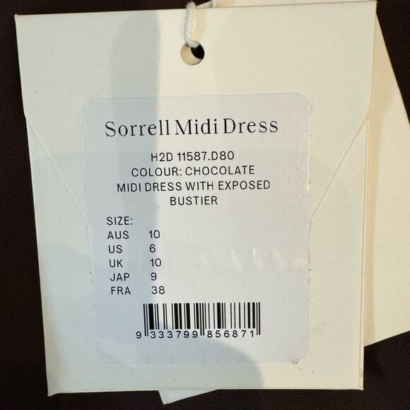 NWT Camilla & Marc sorrell satin midi dress chocolate brown cut out 6 - Picture 6 of 10